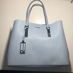 Calvin Klein saffiano leather bag blue